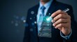 © mozibur01 - Professional businessman using pen to select approved status on holographic digital checklist screen for project verification and business process management