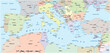 © lesniewski - Map of the Mediterranean Sea, Southern Europe, North Africa and Middle East