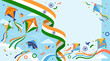 © aliefendi - Tricolor Kites Flying in the Sky Vector for India Independence Day Celebration
