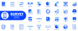 © icons.point - Survey icon set. Solid icons survey, such as a questionnaire, multiple choice, star rating, satisfaction, and testing. Editable Stock. Vector Illustration.