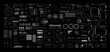 © 24 std - abstract technology bacSci-fi visual collection, big set HUD, UI graphic elements. Futuristic cyberpunk UI - circle radars, charts, warnings, frames, data panels, crosshair and othkground with numbers