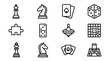 © Palyerff - Collection of classic board game icons and symbols, chess, dice, cards, puzzle