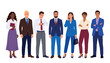 ©  AR Studio Company - Business people transparent vector set. with professional corporate team characters, diverse office employee avatars, smart formal suit managers, and active workplace community elements.