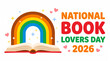 © Sali Lover - Colorful rainbow arch over an open book celebrating national book lovers day