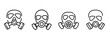 © Purnorup Dream IT  - Protective respirator outline symbols set with safety gas mask, industrial hazard gear, chemical breathing & more vector illustration with editable stroke.