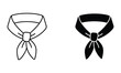 © Freefire - Professional Minimal Vector Icon Neckerchief scarf accessory icon set Editable Stroke, Outline and Solid Style, Black Monochrome, Isolated on White Background