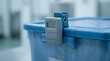© l1gend - Vaccine cold chain monitoring sensor clipped to a storage box - Commercial Stock Photo