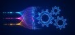 © Pesek Studio - Glowing binary data transforming into digital gears representing automated machine learning system mechanics and data engineering