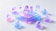 © TommyNa - 3D AI platform with cloud, analytics and business data icons, idea for artificial intelligence, machine learning, automation software, digital transformation, technology presentation