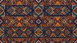 © waginah - Tribal geometric pattern background. Ethnic textile design with colorful Aztec ornaments.