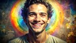 © Mas - Smiling man with rainbow aura.