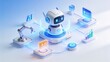 © Rendy - Isometric 3D illustration of AI powered business process