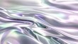 © Kitsor - Fluid surface mimicking flowing mercury mixed with iridescent oil in platinum, lavender, and mint tones. High gloss ripples and soft focus in a minimalist wide layout