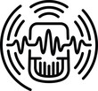 © M.Chowdhury - Voice recognition and sound wave signal technology icon with microphone recognition technology communicatio