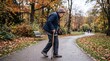 © Creative Store - An elderly person wearing a brown beanie and a dark quilted jacket walking slowly ad social media download medical thambnail template event festive festival 2026 2027 2028