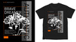 © MDSHARIF - Brave dreamer tshirt design with rose flowers, typography, and abstract graphic elements for apparel printing