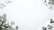 © arthomework - Christmas festive frame with pine branches and silver ornaments
