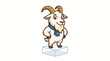 © MUKTARANI - Smiling cartoon goat wearing blue scarf