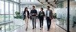 © RamvijayB - Indian Business Professionals Walking And Discussing Together In Modern Corporate Office generative ai