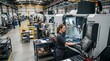 © FAHIMAKBAR - Dedicated factory workers operating advanced CNC machines in a modern, well-equipped industrial manufacturing facility, highlighting precision engineering, industrial productivity, and skilled craftsm