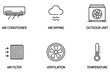 © ArshPixel Inc - Set of black and white air conditioning system icons for climate control and ventilation equipment design projects