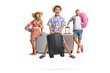 © Ljupco Smokovski - Overjoyed boy with his parents going on a summer vacation