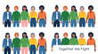 © jackrock - Diverse group of women standing together in solidarity.