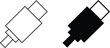 © MG GONDAL  - USB type c icon art in black and white Flash disk sign and symbol