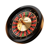 luxury black and gold casino roulette wheel isolated on transparent background png for gambling night betting entertainment game graphic design element 3d render