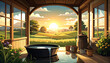 © Joe - Serene country hot tub at sunset.