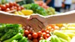 © CrazyJuke - Market Deal: Two people shaking hands over a vibrant display of fresh produce, symbolizing a successful transaction and a healthy exchange in a bustling marketplace.