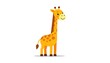 © Sri - Cartoon giraffe standing on white background.