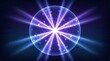 © Design World24 - Glowing digital sphere with interconnected nodes and bright light rays
