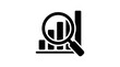 © suba - Data analysis icon magnifying glass over business charts and graphs representing insight and strategy