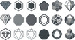 © pangestu - Geometric shapes and diamond crystals.