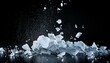 © Alexander - A Crushed Ice Shards On A Black Background Particles Of Crushed Ice Spread Away