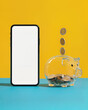 © melnik.design - Smartphone et tirelire en verre pour épargne mobile