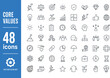 © Mahabub Alam Rana - Business core values and professional concepts thin line icon set