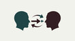 © Sukardi - Two human profiles with arrows indicating exchange.