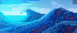 © Maxime - Illustration artistique d'une grande vague en blocs de construction
