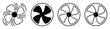 © Chayan - Set of four electric ventilation fan icons with ventilation electric circulation equipment collection isolated spinning appliance industrial