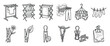 © Maestro - Set of household laundry drying equipment and various clothespins for domestic tasks