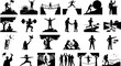 © ISMOTARA - Set of black silhouettes of people in various life situations and activities