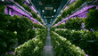 © Yuuka - Futuristic indoor vertical farming facility with fresh organic green crops