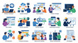 © 21graphic - Flat illustration of IT professionals in technology industry, diverse roles
