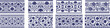 © Djstore - Blue chinese floral borders set with lotus flowers and scroll ornaments in classic style.