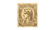 © Sapphire - Vintage French postage stamp featuring Marianne with laurel wreath and 10 centimes value