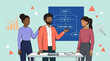 © ColorAsia - Diverse Business Team Discussing Project Strategy and Implementation Flowchart
