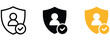 © welcome  saiful   - User security icon featuring shield and check mark for user verification, account safety, privacy protection, secure access, vector, design