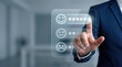 © Ranjit - Customer satisfaction survey with star ratings and hand interaction